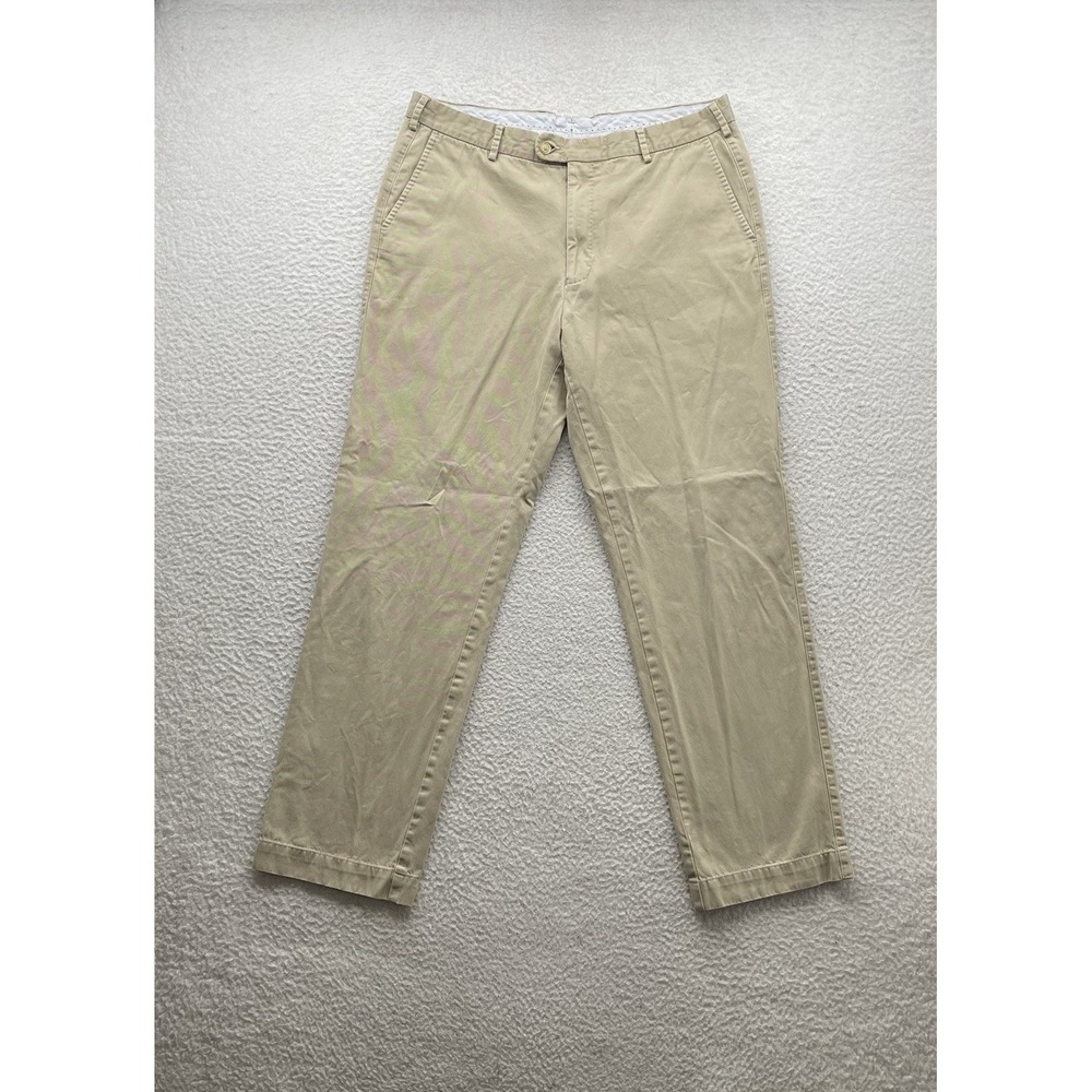 Peter Millar Chino Pants Mens 36x30 Beige Pima Cotton Flat Front Golf Casual